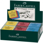 Ластик-клячка Faber-Castell 40*35*10мм., цветной в пластиковой упаковке