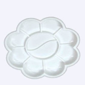 Палитра пластик. круглая d-12,5 см., 8 углублений, форма-цветок