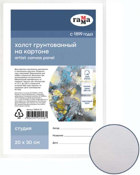 Холст на картоне 20 х 30 см.