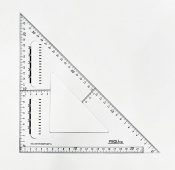 Угольник с дополнительной разметкой PROLine 45 градусов 25 см Угольник с дополнительной разметкой PROLine 45 градусов 25 см