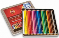Набор высококачст.худ.цветных карандашей "Polycolor" 24цв., в жести Koh-i-noor 3824 Набор высококачст.худ.цветных карандашей "Polycolor" 24цв., в жести Koh-i-noor 3824
