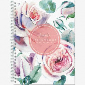 Скетчбук "Флора Арт" 145*203мм. (А5) 100 г/кв.м. 60 листов, гребень, твердая обложка