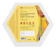 Холст на картоне "Сонет", шестигранный, диаметр 20 см, 280 г/м2, 100% хлопок, акриловый грунт Холст на картоне "Сонет", шестигранный, диаметр 20 см, 280 г/м2, 100% хлопок, акриловый грунт