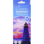 Набор аквамаркеров, двусторонних "Сонет" "Морской пейзаж", 6 цветов Набор аквамаркеров, двусторонних "Сонет" "Морской пейзаж", 6 цветов