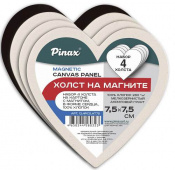 Набор 4 холста на картоне с магнитом, 100% хлопок 280г/м2, в форме сердца 7,5см Набор 4 холста на картоне с магнитом, 100% хлопок 280г/м2, в форме сердца 7,5см