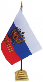 Флаг настольный "Россия" с гербом 21х14см, пластиковая подставка 5,5х5,5см, древко 30см "ArtSpace" Флаг настольный "Россия" с гербом 21х14см, пластиковая подставка 5,5х5,5см, древко 30см "ArtSpace"
