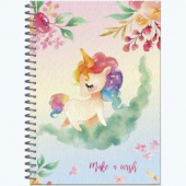 Скетчбук "Волшебные Единороги" 145*203мм. (А5) 100 г/кв.м. 60 листов, гребень, твердая обложка