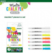 Набор маркеров меловых для досок и стекла 8мм, 7 цветов Mungyo Chalk Pen картонная коробка Набор маркеров меловых для досок и стекла 8мм, 7 цветов Mungyo Chalk Pen картонная коробка