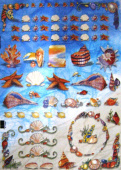 Декупажная карта 50х70см., тема Ракушки и морские звезды "Maimeri" Декупажная карта 50х70см., тема Ракушки и морские звезды "Maimeri"