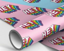 Бумага упаковочная глянцевая 70*100см, MESHU "Hey", 90г/м2