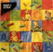 Салфетка трехслойная 33*33 "Сладкий мишка" (1шт.) (Уп. 20шт) Салфетка трехслойная 33*33 "Сладкий мишка" (1шт.) (Уп. 20шт)