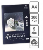 Папка для акварели "Серебряная роза" А4 (210х297) 300г 5л, 100% хлопок, Белый "Лилия Холдинг" Папка для акварели "Серебряная роза" А4 (210х297) 300г 5л, 100% хлопок, Белый "Лилия Холдинг"