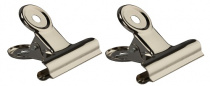 Набор зажимов для бумаги "Сонет", металл, 50 мм, 2 штуки Набор зажимов для бумаги "Сонет", металл, 50 мм, 2 штуки