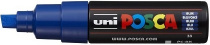 Маркер на водной основе UNI POSCA PC-8K, 8мм скошенный, №33 синий Маркер на водной основе UNI POSCA PC-8K, 8мм скошенный, №33 синий