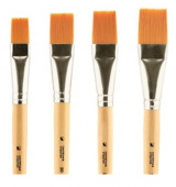 Кисть щетина плоская удлиненная, ручка длинная "Albatros" №16 "Хобби"