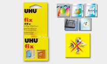 Клеящие пластины универсальные белые UHU FIX, 12х18мм, 50шт, 44385/44388