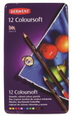 Набор цветных карандашей "Coloursoft" 12цв. в метал. кор. "Derwent" Набор цветных карандашей "Coloursoft" 12цв. в метал. кор. "Derwent"
