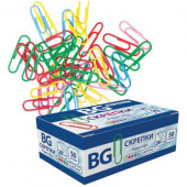 Скрепки 28мм, BG, 50шт., виниловые цветные, картонная упаковка Скрепки 28мм, BG, 50шт., виниловые цветные, картонная упаковка