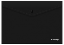 Папка-конверт на кнопке Berlingo "City Style", А4, 200мкм, непрозрачная, черная