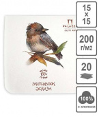 Планшет для акварели "Птичка" 150х150мм, 200г 20л, 100% хлопок, Слоновая кость "Лилия Холдинг"
