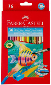 Набор акварельных детских карандашей COLOUR PENCILS с кисточкой, в карт.кор., 36 шт. "Faber-Castell"