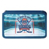 Пенал 3 секции 110 х 190 мм, ламинированный картон, "Хоккей эмблема" ПКК 12- 5