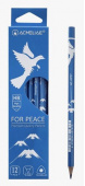 Карандаш чернографитный HB ACMELIAE For Peace трехгранный, корпус голубой Карандаш чернографитный HB ACMELIAE For Peace трехгранный, корпус голубой