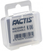 Ластик-клячка FACTIS K 06 (Испания), 37х29х10 мм, серый, прямоугольный, супер мягкий, синт.каучук Ластик-клячка FACTIS K 06 (Испания), 37х29х10 мм, серый, прямоугольный, супер мягкий, синт.каучук