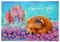 Коврик на стол, пластик, А3, 330*460 мм, КН-3, дизайн: Принцесса шпиц