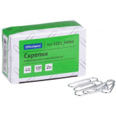 Скрепки 22мм, OfficeSpace, 100шт., оцинкованные, картонная упаковка Скрепки 22мм, OfficeSpace, 100шт., оцинкованные, картонная упаковка