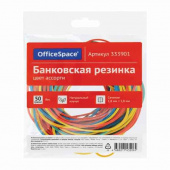 Банковская резинка 50г OfficeSpace, диаметр 60мм, ассорти, европодвес Банковская резинка 50г OfficeSpace, диаметр 60мм, ассорти, европодвес