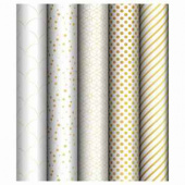 Бумага упаковочная глянцевая 70*100см, MESHU "Pattern on white", 80г/м2