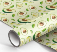 Упаковочная бумага глянцевая 70*100см, MESHU "Avocado", 80г/м2